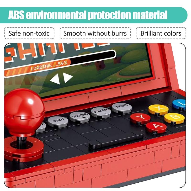 666pcs Simulation Retro Desktop Game Machine Model Micro Building Blocks Mini Bricks Assemble Children Toys for Kids