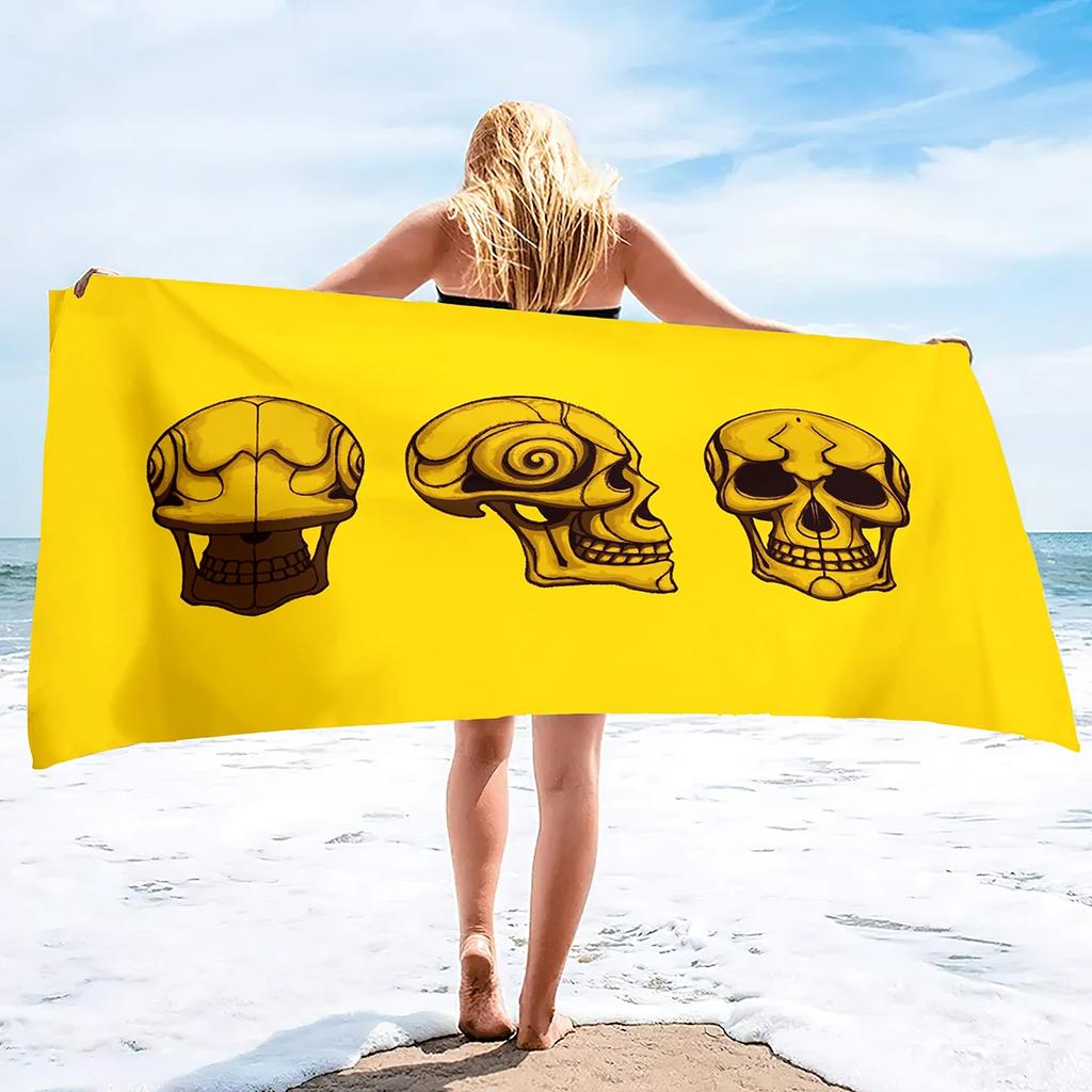 Microfiber Beach Towel Skull Beach Towel Blanket,Sand Proof Swimming Bath Pool Towel for Travel Camping Yoga Sport,Oversized