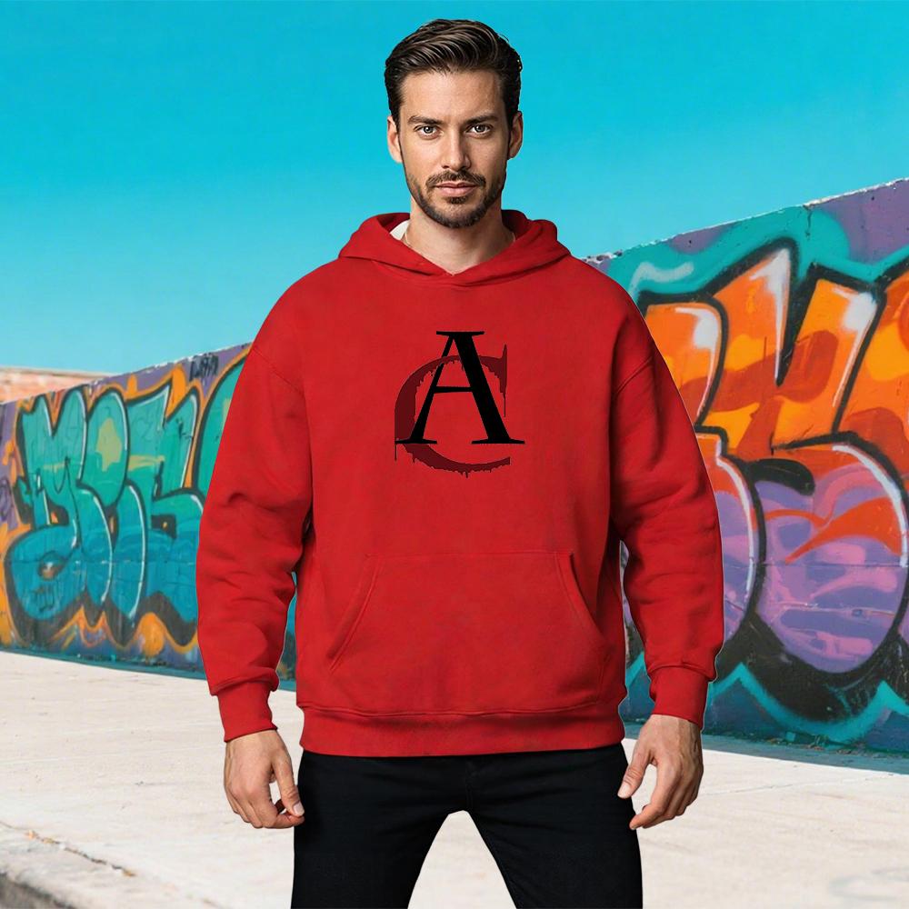 Autumn New Fashion Hoody Funny Graphics Letter A Printed Men Hoodies Sweatshirt Hip Hop Streetwear Plus Fleece Pullover Clothing