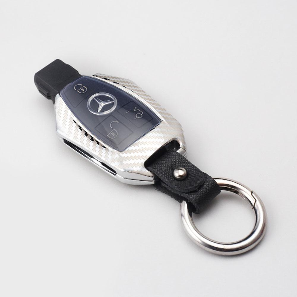 

Alloy Car Remote Key Case Cover For Mercedes Benz A B C E Class GLS GLA GLK GLC CLS CLA AMG W204 W205 W212 W463 W176 срібний