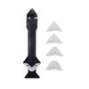 Metal Head Multi-Functional Scraper: 3-in-1 Corner Scraper, Glass Sealant Smoother, Grout Repair, and Trimming Tool.