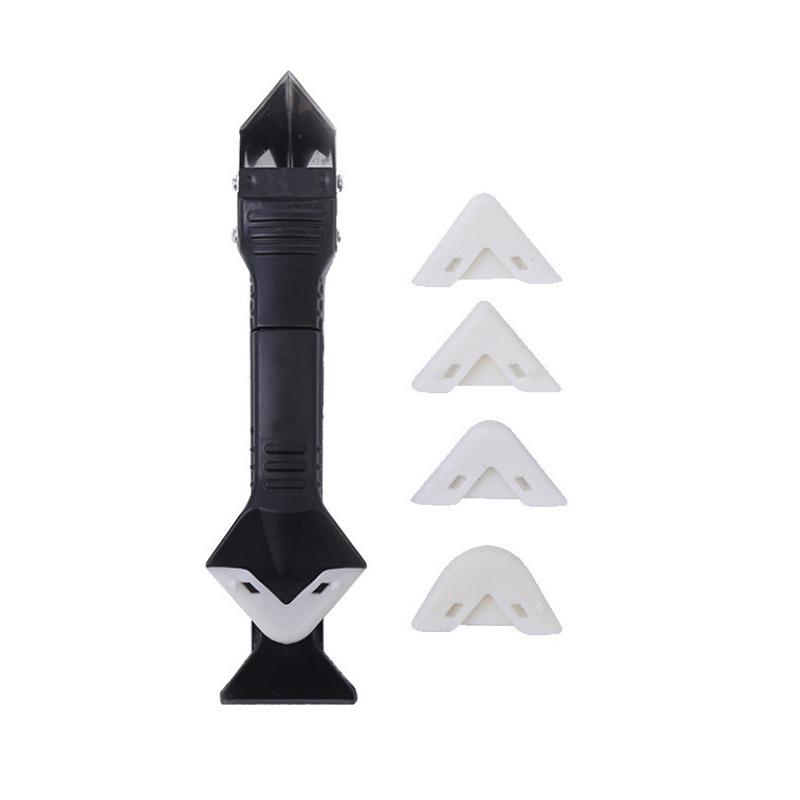 Metal Head Multi-Functional Scraper: 3-in-1 Corner Scraper, Glass Sealant Smoother, Grout Repair, and Trimming Tool.