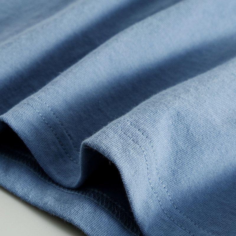 Leak-Picking! Export Export Japan Pure Cotton Men Casual Pure Color Short Sleeve T-Shirt Tail Order Cattle Goods OEM Goods Bottoming Shirt