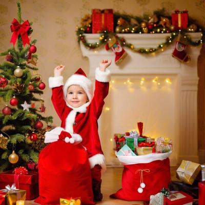 Christmas Gift Bags Large Drawstring Gift Pouch for Santa Sack Candy Present Storage Festive Gift Packaging Home Party Decoration Essentials