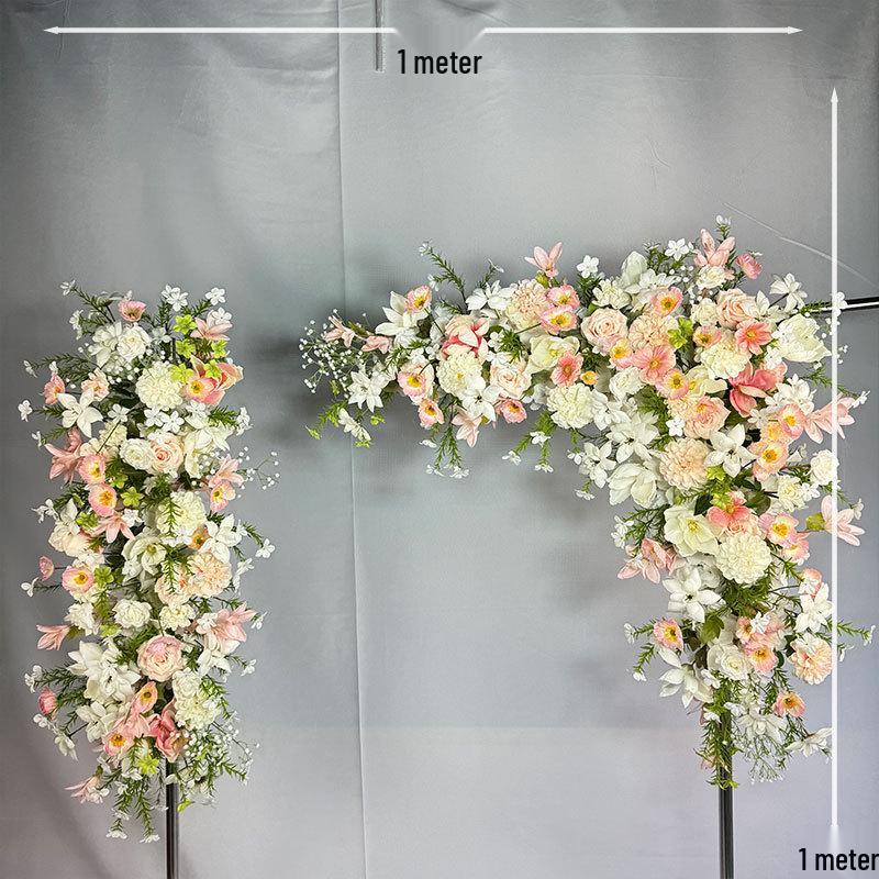 Triangular Silk Flower Wedding Arch Arrangement for Reception Background