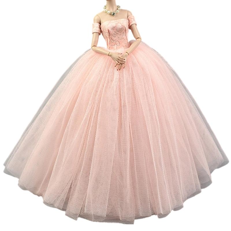 Robe bouffante élégante à manches pour poupées de 6 pouces Vêtements Robe de mariée avec coutures détaillées Pour exposition et collection