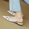 Summer Empty Flat-soled Sandals Women's New Pointed Head Bag Head Sandals Women's Comfortable Beef Tendon Soft Sole Korean Version Large Size Foot