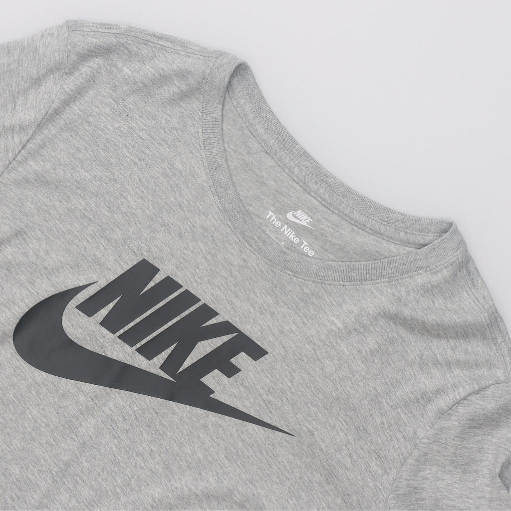 Nike Sportswear Essentials Crew Neck Logo Print Long Sleeve Sweatshirt Women Sweatshirt Gray FJ0442-063