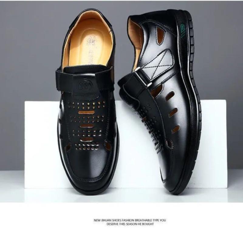 2024 New Summer Mens Sandals Cozy Hollow Non-slip Soft Cool Lighted Breathable All-match Classic Wearable Fashion Casual Sandals