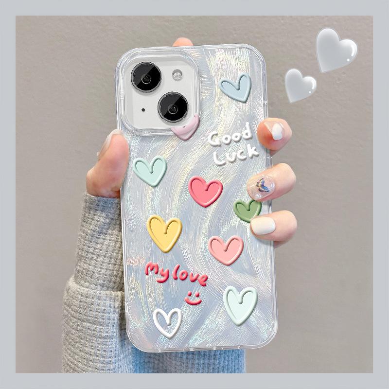 

Applicable To Apple 15 Mobile Phone Case Iphone14promax Color Love Stand 13 Feather Yarn 12 High-end 11 iPhone SE (2nd Generation)