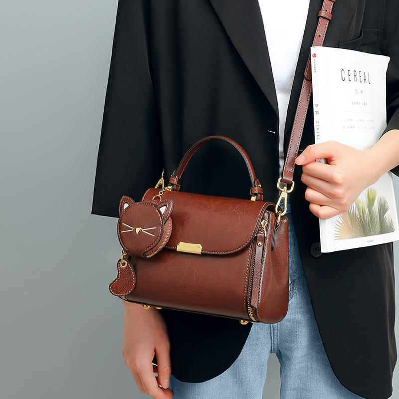 Women's Versatile Bag 2025 New Handbag Crossbody Bag Genuine Leather Shoulder Bag Light Luxury Style High-end Commuter Bag