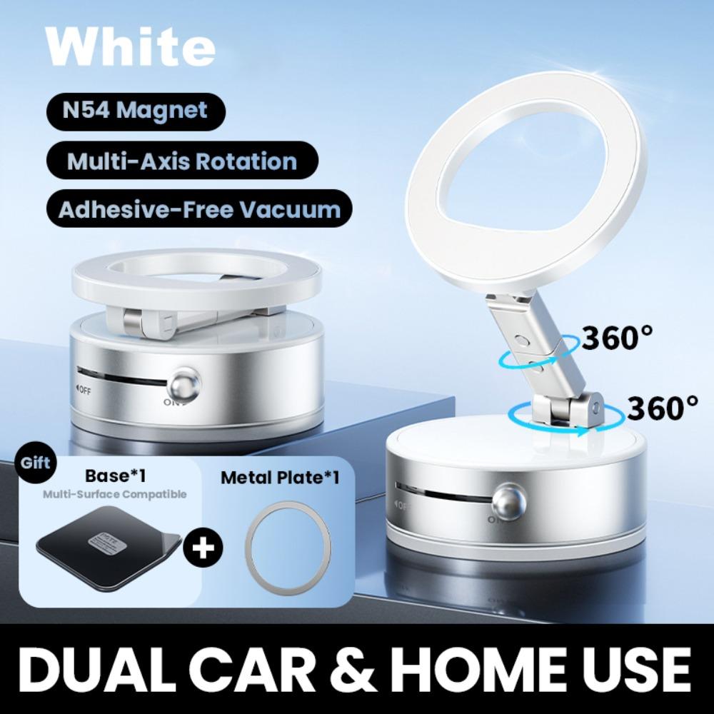 

Vacuum Suction Magnetic Phone Holder for Magsafe Folding Car Mount Phone Bracket Mini Universal Phone Stand Bathroom білий