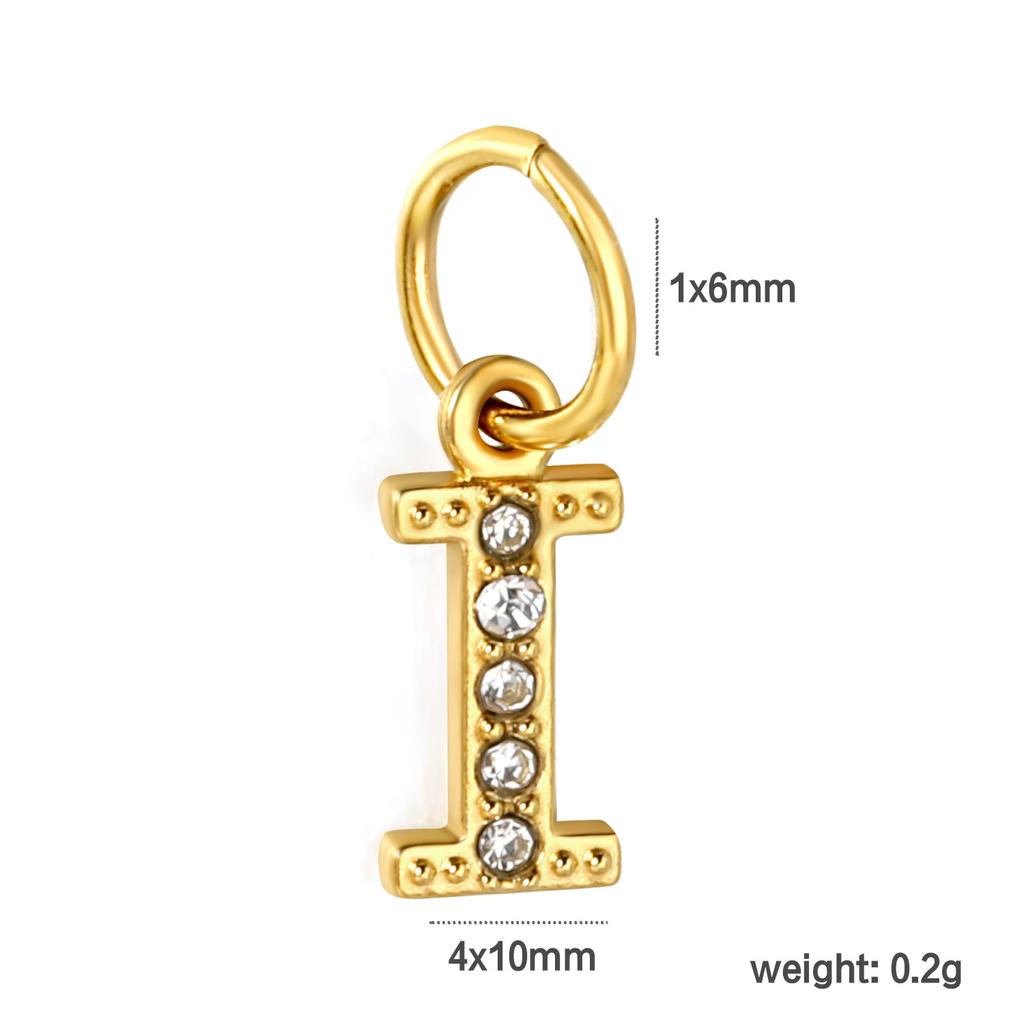 Diamond Stainless Steel Jewelry Accessories 26 Letter Pendant Pendant DIY Necklace Bracelet Accessories
