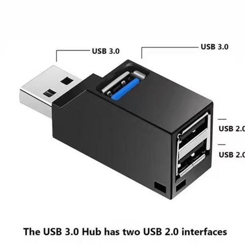 USB 3.0 Hub Splitter: One-to-Three Ports for Flash Drives, Phones, and Computer Charging