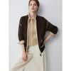 ELLE Women's Vintage Color-Block Wool Blend Knit Cardigan