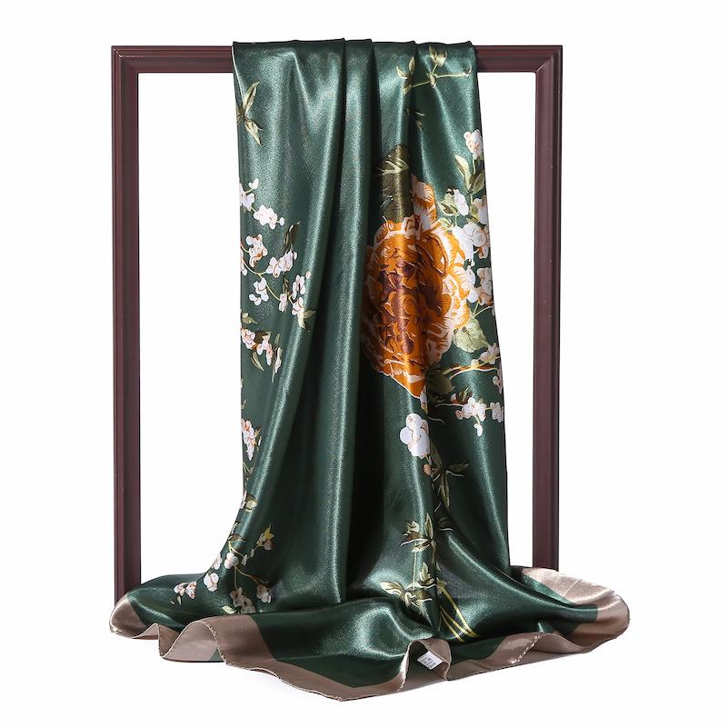 90 * 90 cm Nový hedvábný šátek Dámský jarní a letní dekorativní šátek Cestovní šátek na opalování Podzimní a zimní šátek Tenká edice