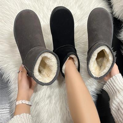 Νέο Στυλ Πολυτελείς Δερμάτινες Κλασικές Γυναικείες Μπότες Χιονιού Γυναικείες Δερμάτινες Μποτάκια Αστραγάλου Μεγάλο Μέγεθος Χειμερινά Γυναικεία Παπούτσια Zapatos Mujer