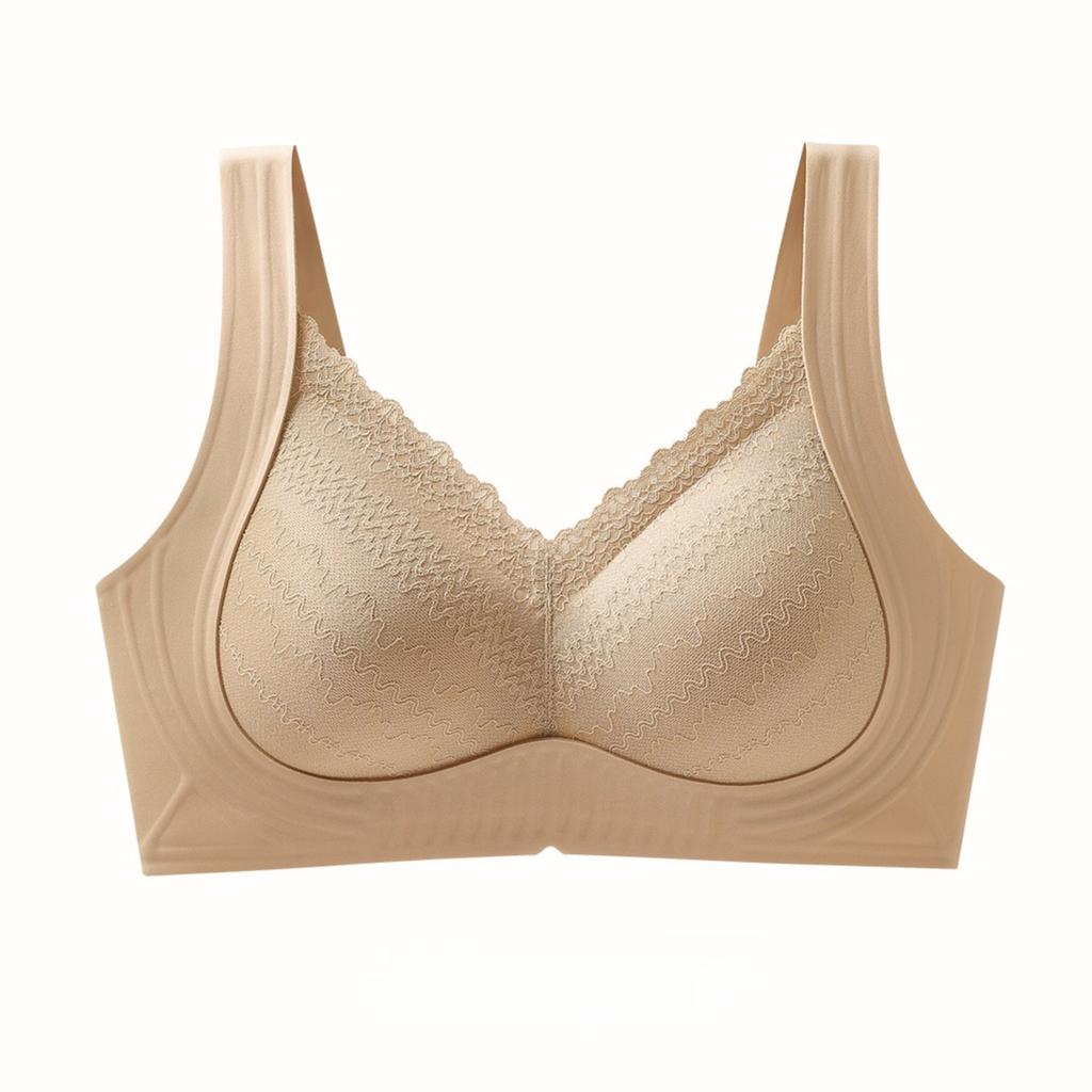 Seamless Soft Support Lace Lifting Bra Comfortable and Push-up Jelly-like Cup Bra