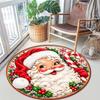 Cute Christmas Day Gift Bell Santa Claus Snowman Christmas Tree round rug Home Soft Decorative Anti slip Chair Mat Carpet Outdoor Floor Mat Carpet 106