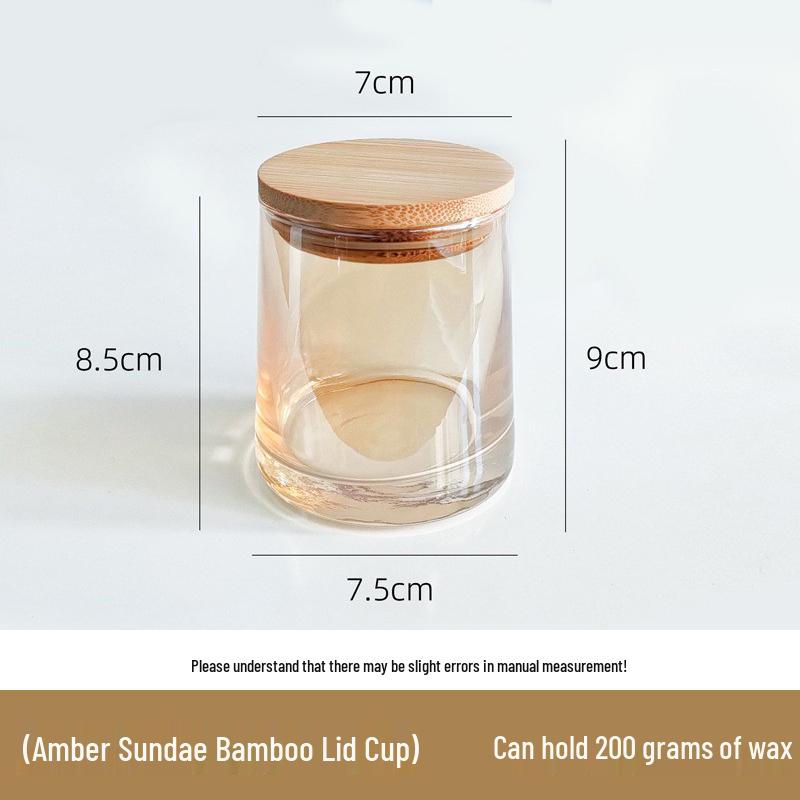 Mongolian Yurt Glass Candle Cup with Lid – DIY Scented Soy Wax Container Candlestick