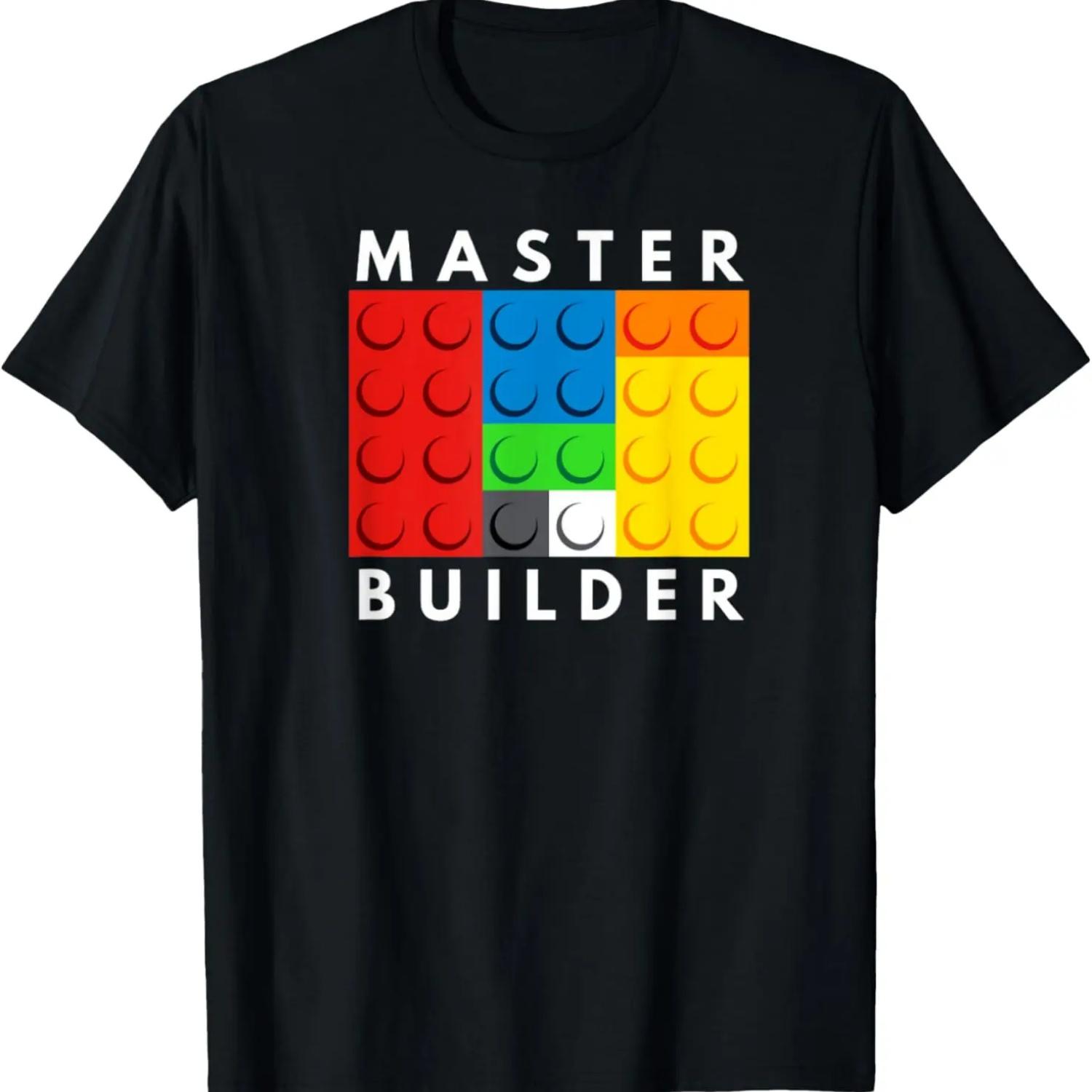 Master Builder Building Blocks Brick Builders Toys present T-Shirt S чёрный