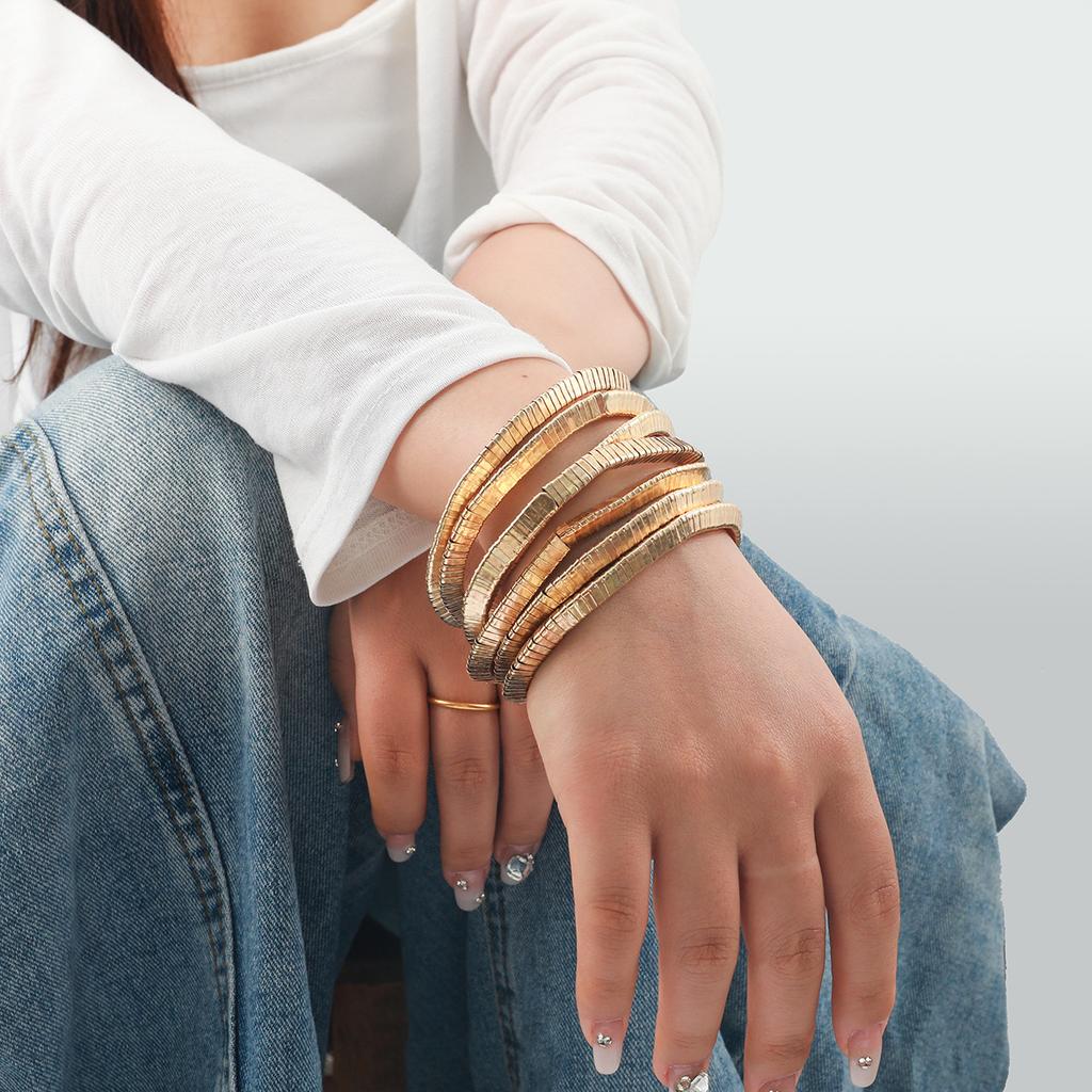 Ladies' Summer Beach Style Fashionable Multi Layer Splicing Elastic Bracelet