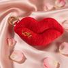 Red Lips Plush Doll Keychain - Cute Cartoon Bag Charm Gift