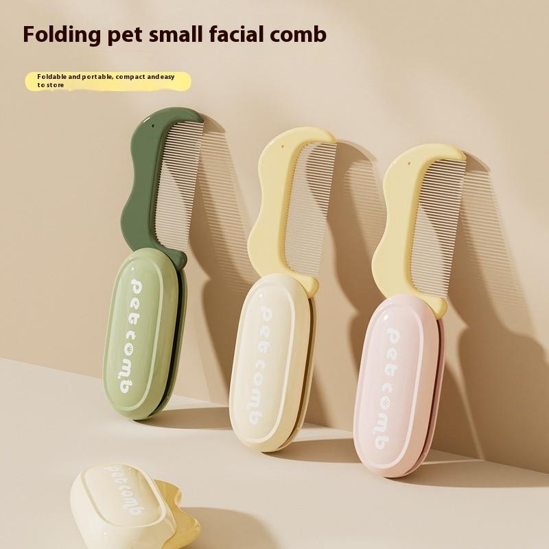 Pet Folding Facial Cleaning Comb Removes Tear Stains Row Comb Portable Dog Hair Repair Scissors Cat Hair Comb Pet Clean Supplies