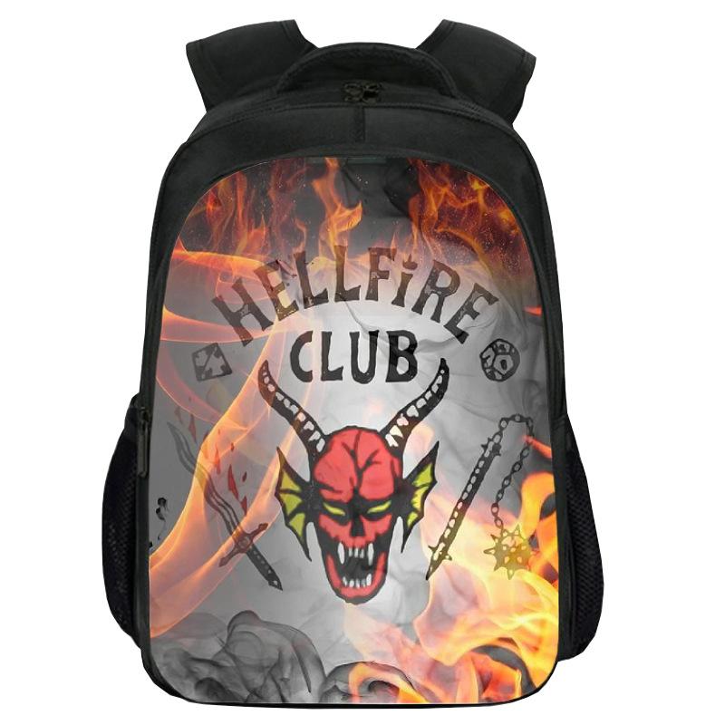 Printed Stranger Things Peripheral Double-Layer Schoolbag, Cartoon Stragner Things Student Computer Backpack