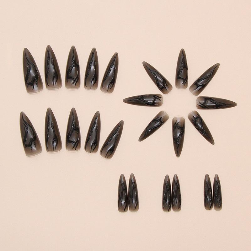 Halloween Dark Pointed Nail Wearing Nail Cold Feeling Sweet Cool Ins Wind Fake Nail Removable Manicure 24 Pieces