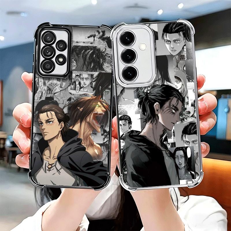 A-Attack On T-Titan Anime Plating Phone Case For Samsung A17 A07 A37 A57 A16 A56 A15 A55 A14 A54 A13 A53 A26 A36 A25 A35 A24 A34