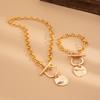 Ins Portrait Tag OT Buckle Chain Collarbone Chain, Hip Hop Fashion Alloy Sequin Pendant Necklace
