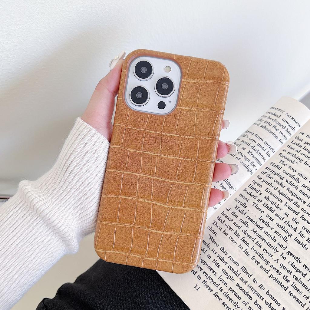 Alligator pattern 16/15/17 Apple phone case 1pro solid color 15promax trendy hand