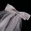 Ribbon Bowknot Long Tulle Marriage Bridal Veil with Fix Hair Clip for Marriage Wedding Celebration Party Accessories