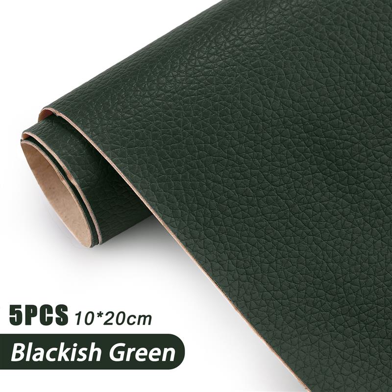 5Pcs 10*20cm Self-Adhesive Leather Stickers Strong Viscosity Artificial Litchi PU Leather Repair Patch For Sofa Car Seat Decals