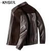 KAISER Men's Genuine Sheepskin Leather Moto Jacket