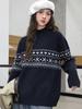 Girls' Autumn Winter Thick Warm Stylish Sweater - Trendy Knitwear, Versatile New Year Outfit for Medium & Large Children, Loose & Slimming Fit