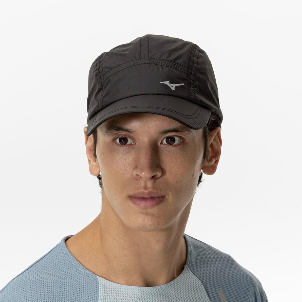 Mizuno J2MWC001 Washable Running Soft Cap with Reflective Black Cap, Finish,