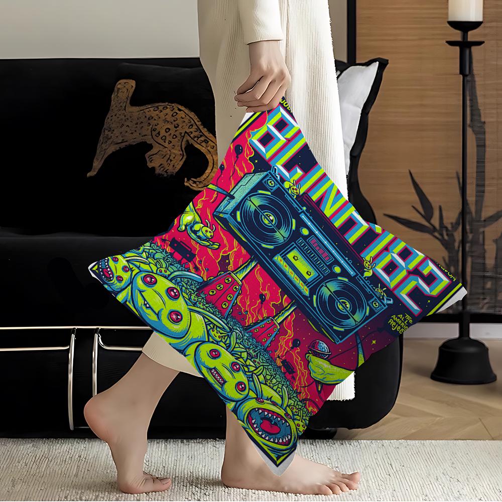 Blink 182 Rock Band Pillow Cover for Bedroom Room and Living Room Sofa Decorative Cushion Cover