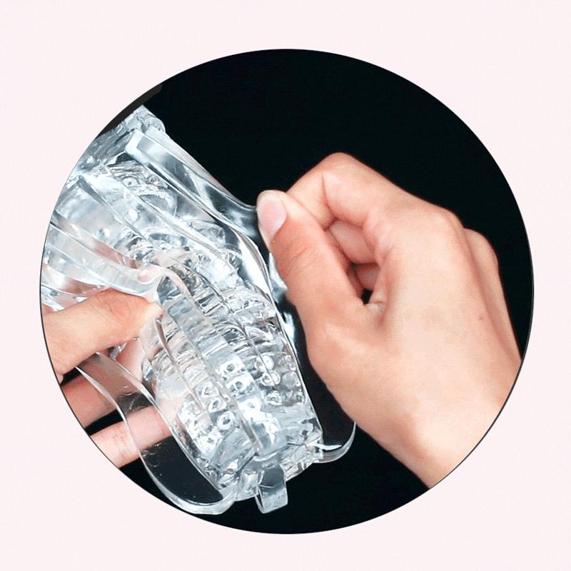 Sex Toys Skutečná vagina Muž Transparentní Masturbátor Cup Vytrvalostní cvičení pro dospělé Pussy Vacuum Pocket pro muže Glans Masážní míč