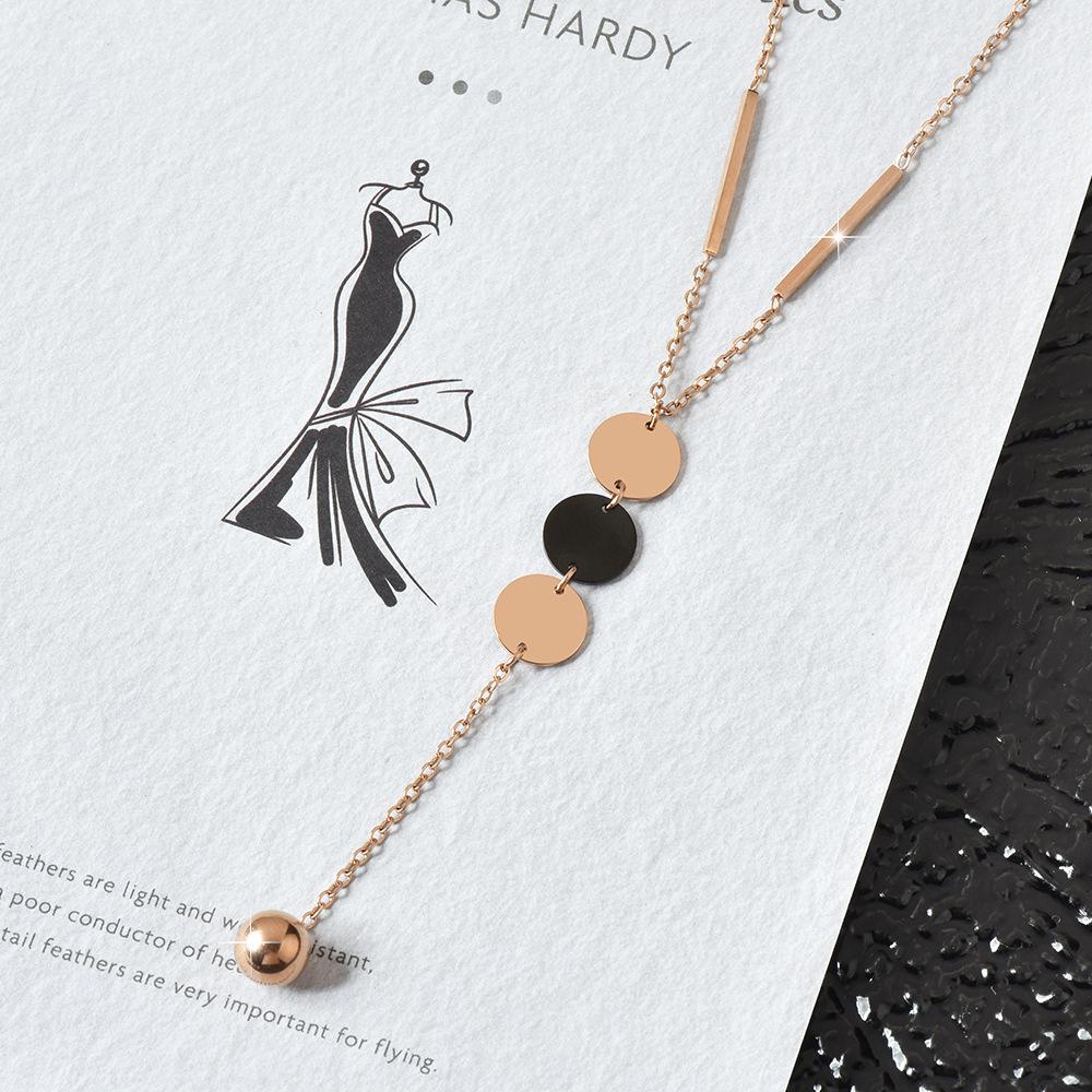 

Уникальное геометрическое ожерелье из титановой стали для женщин, модный длинный дизайн для любого наряда