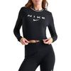 Nike Sportbekleidung Chill Knit Kurzarm Figurbetont Rundhals Sportpullover Damen Tops Schwarz FZ2859-010