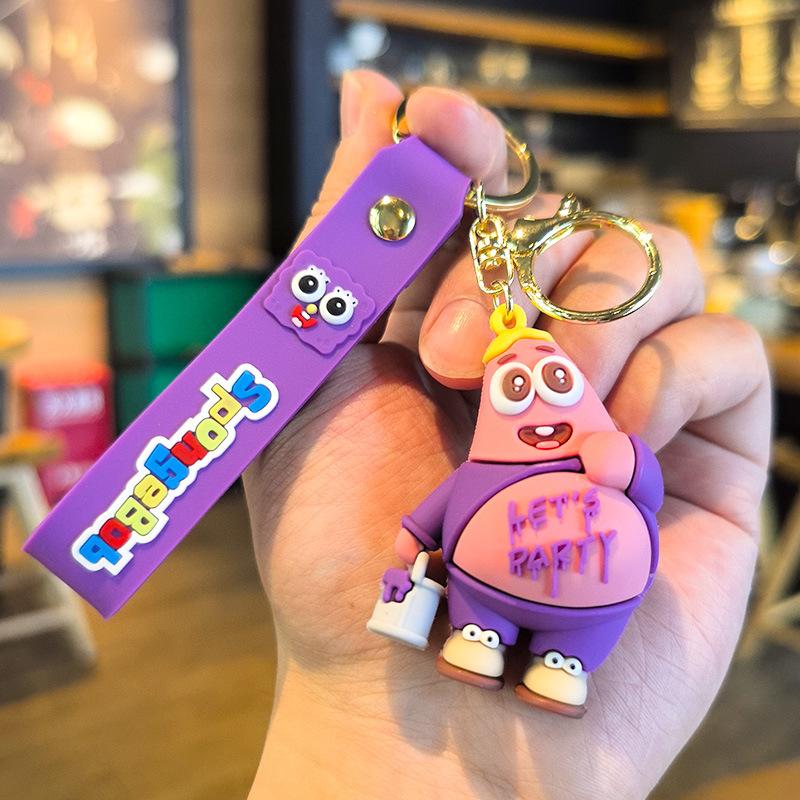 New SpongeBob SquarePants Patrick Star Keychain Accessory Car Keychain Exquisite Small Gift Schoolbag Gift Small Gift Toys Anime