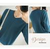 Baumwollpullover im koreanischen Stil mit gerolltem Saum und Rundhalsausschnitt für Damen, langärmlig und locker geschnitten