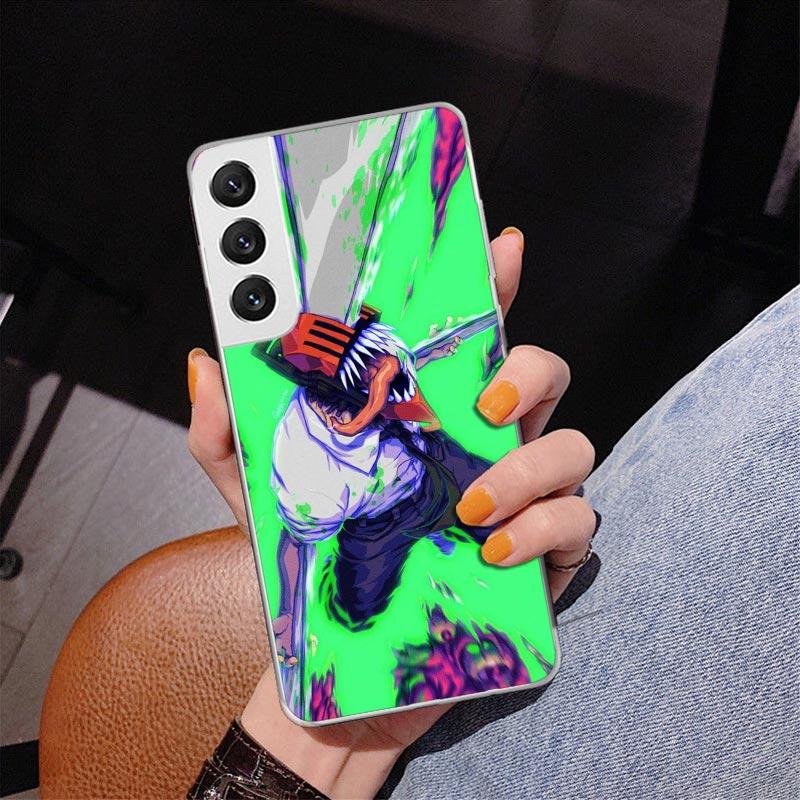 Anime Chainsaw Phone Case For Samsung Galaxy S24 S25 Edge S26 Ultra S23 S22 S21 Plus S20 FE + Personalized Print Cover Galaxy S2