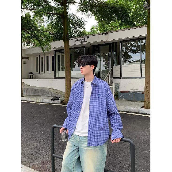 2024 Letter Long Sleeved Shirt Japanese Hong Kong Style Ins Loose Shirt Men'S Summer Trend Versatile Casual Jacket