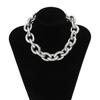 Vintage Thick Edge Cuban Gothic Necklace Women CCB Neck Collar Bone Gold Stubby Chain Necklaces Charm Party Jewelry
