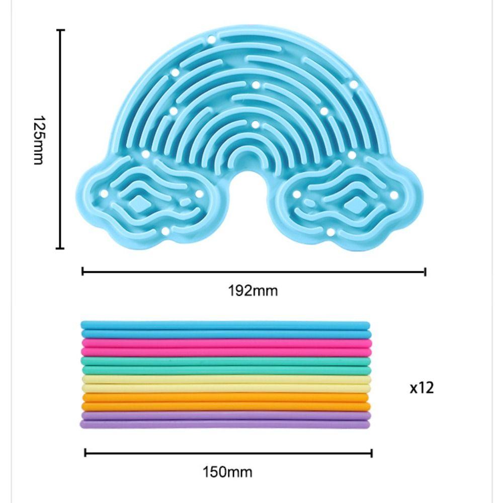 12 Strings Sensory Activity Board Silicone Rainbow Sensory Toys New Fidget Toy  Kids Adults