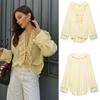 European and American Women's Spring/summer Bestseller: Comfortable Casual Versatile V-neck Tied Chiffon Shirt