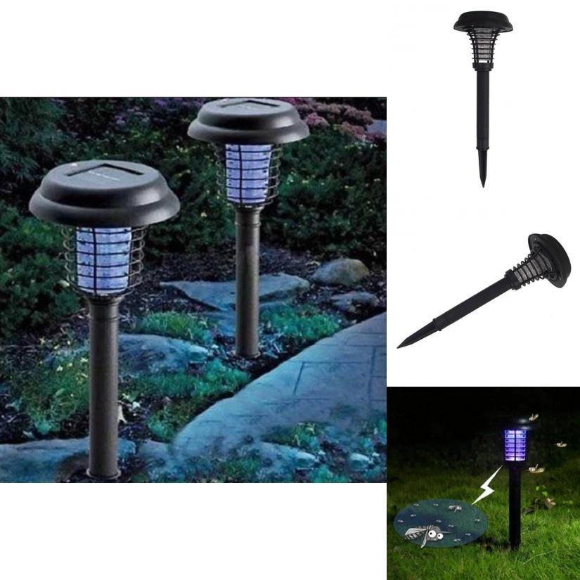Solar Insect Zapper Lantern Round Outdoor Ip55 Waterproof Led Mosquito Trap For Garden And Lawn